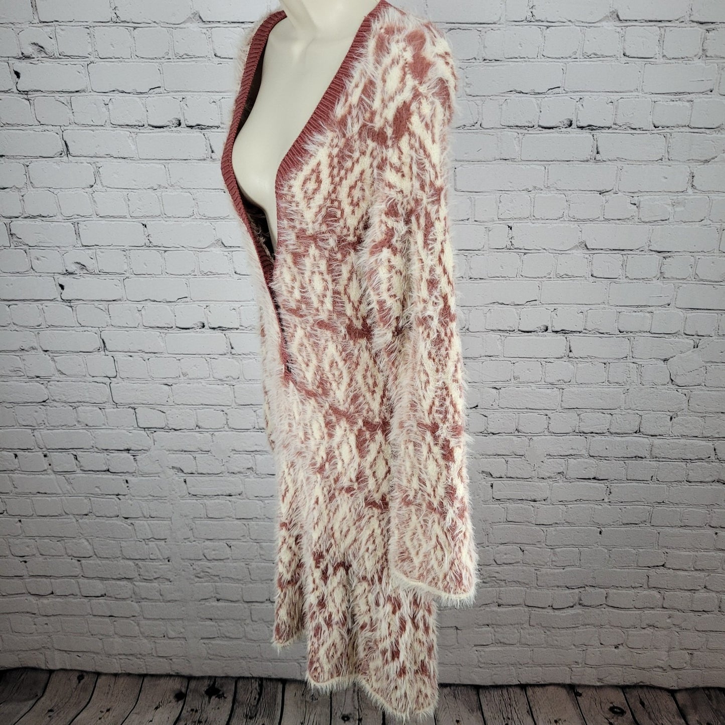 Free People Mulberry Cream Fuzzy Feelings Long Sleeve Soft Sweater Dress Medium