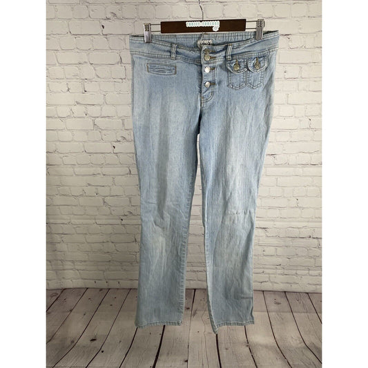 Playboy Light Wash Mid Rise Straight Leg Denim Blue Jeans (31 x 32)