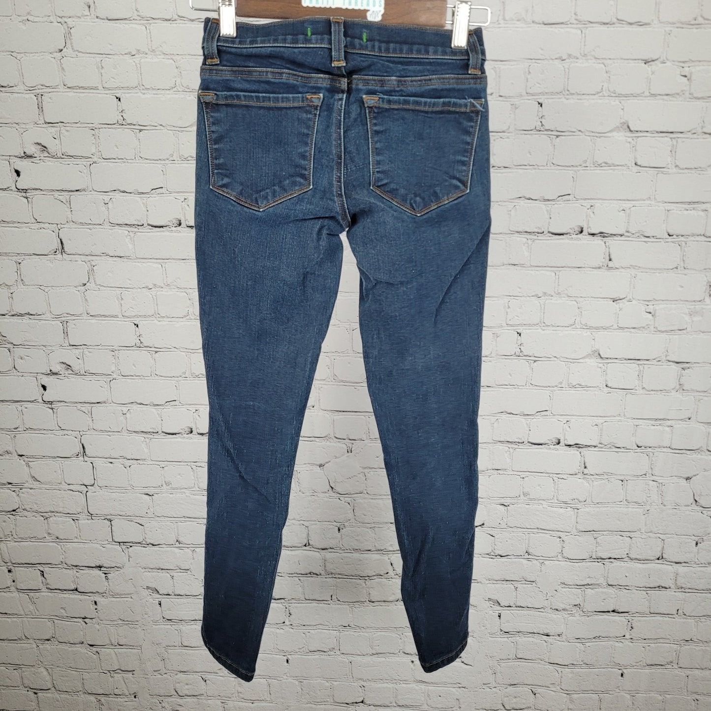 J Brand Clear Indigo Low Rise Skinny Jeans USA Faux Front Pockets 24 (24x26.5)