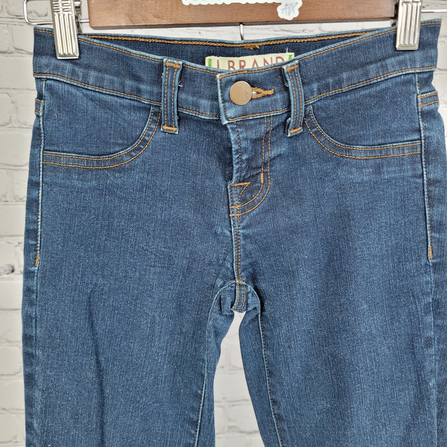 J Brand Clear Indigo Low Rise Skinny Jeans USA Faux Front Pockets 24 (24x26.5)