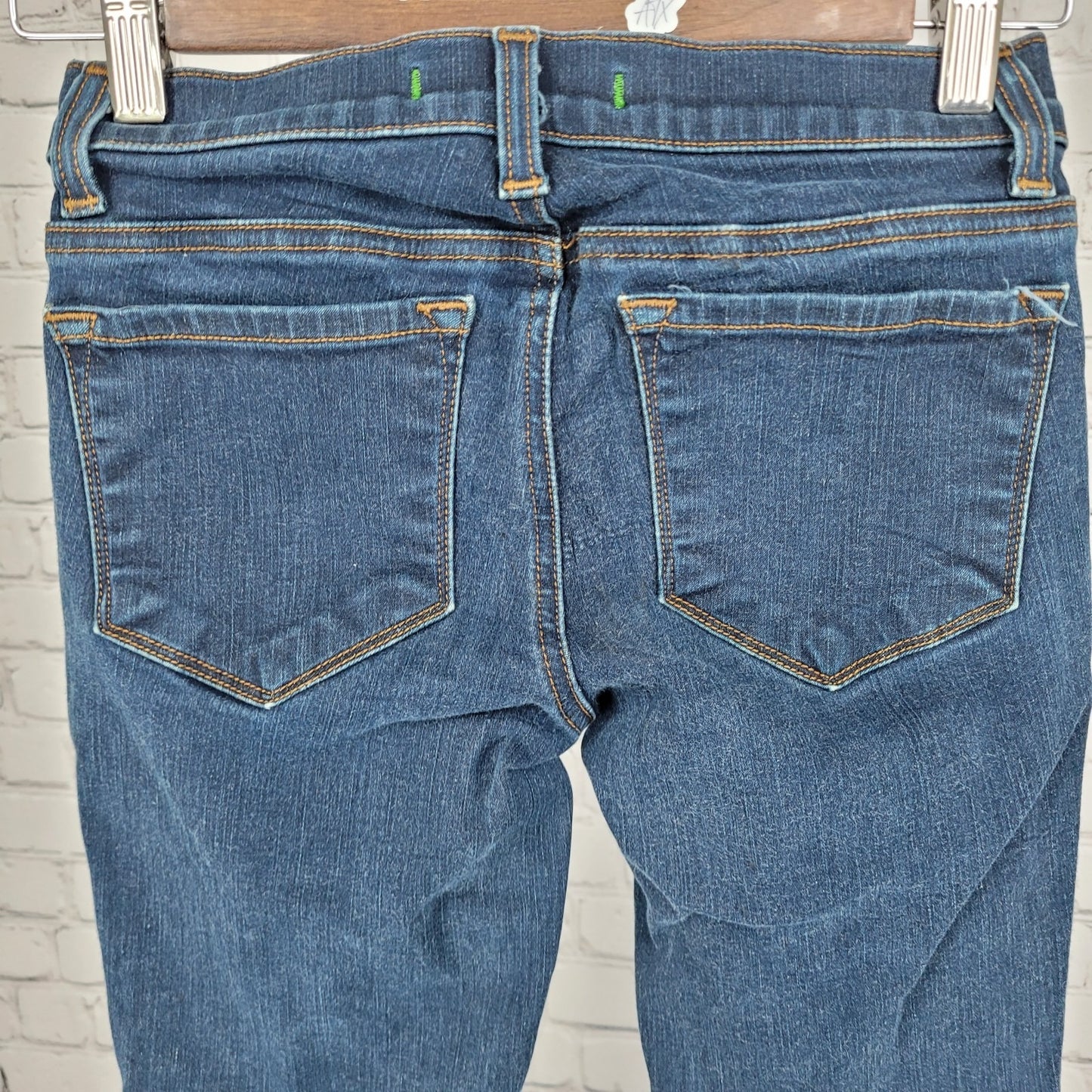 J Brand Clear Indigo Low Rise Skinny Jeans USA Faux Front Pockets 24 (24x26.5)