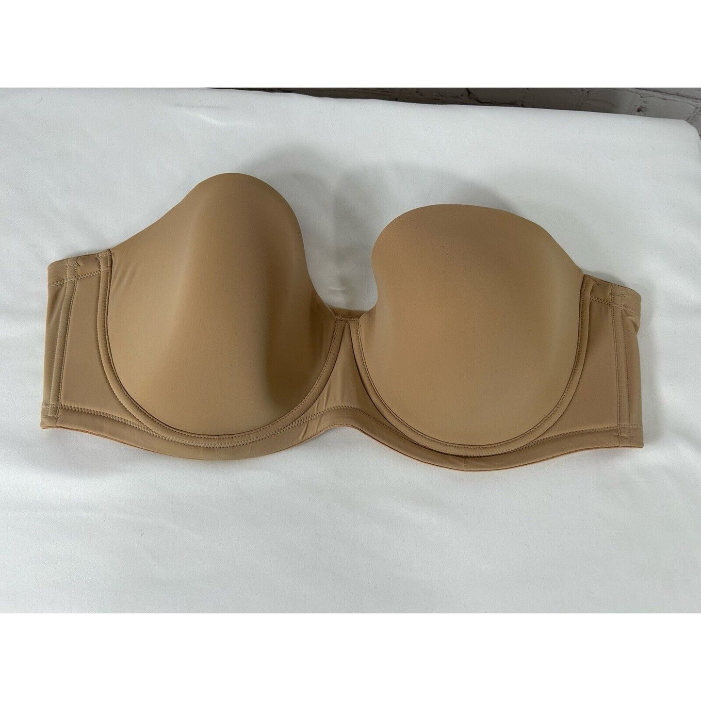 Delimira Beige Nude Strapless 4-Hook Back Closure Dress Women’s Bra 44D