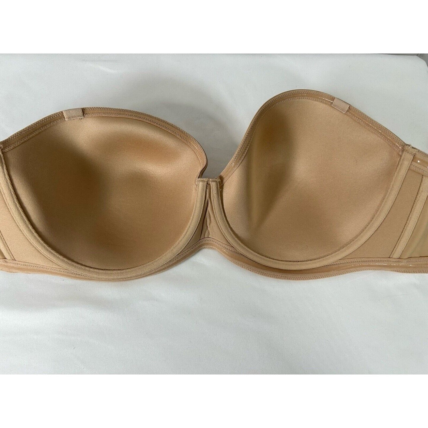 Delimira Beige Nude Strapless 4-Hook Back Closure Dress Women’s Bra 44D