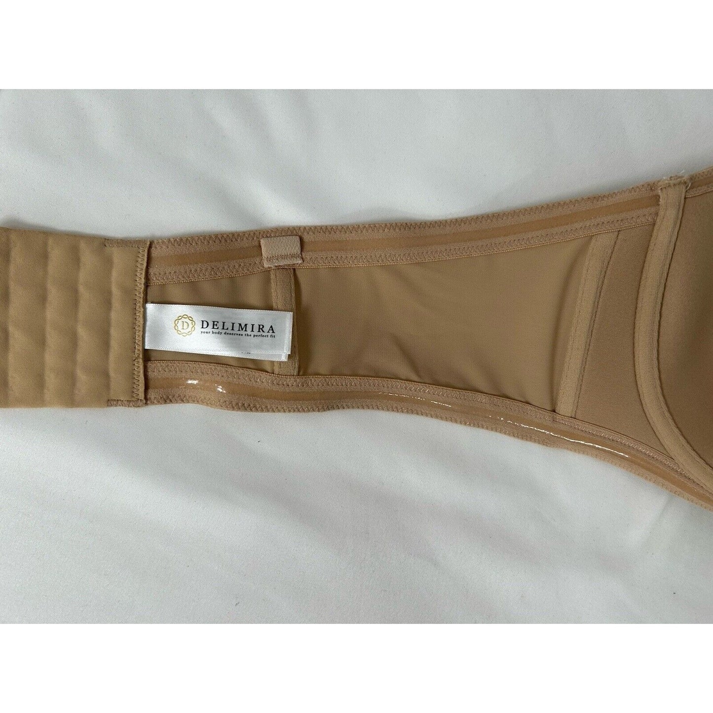 Delimira Beige Nude Strapless 4-Hook Back Closure Dress Women’s Bra 44D