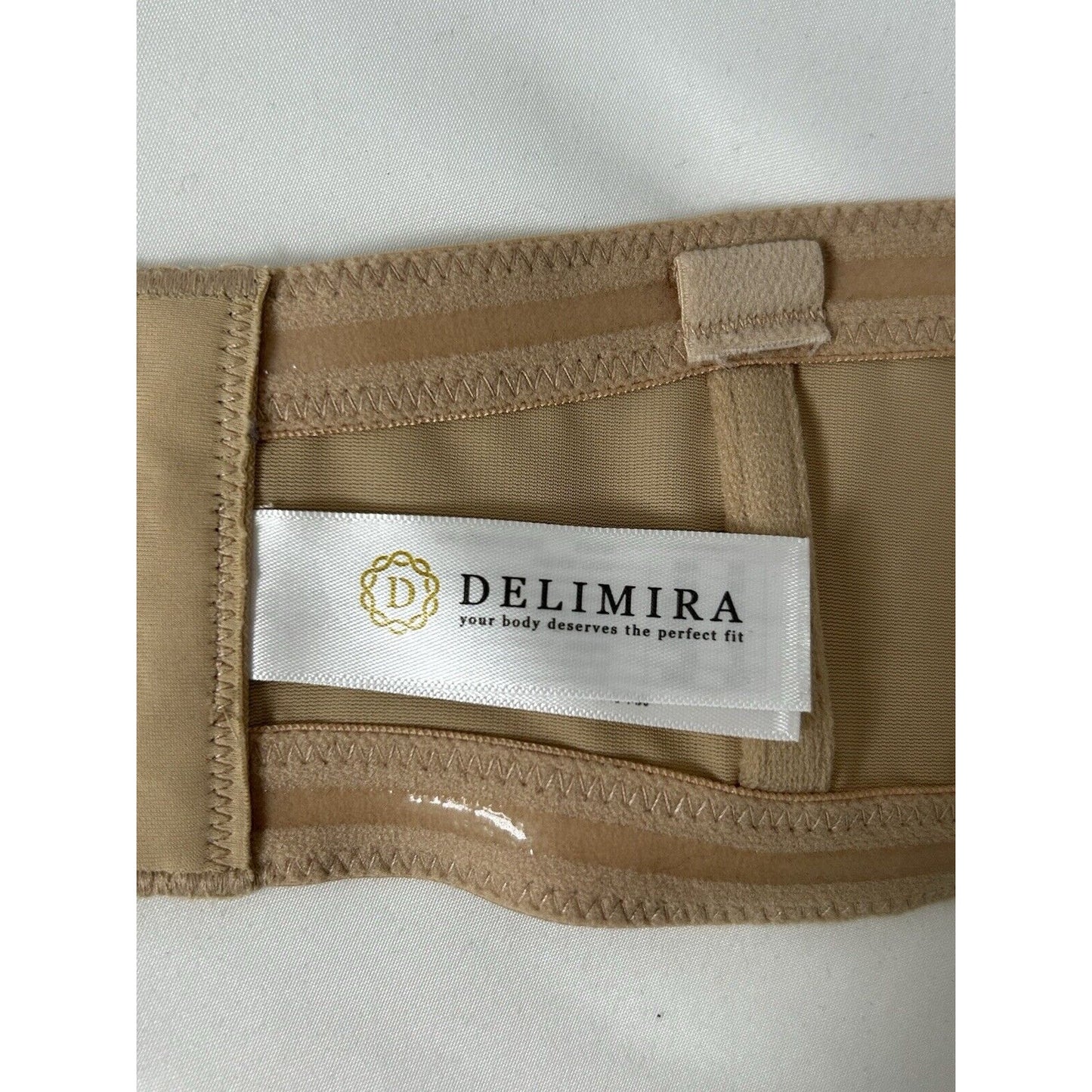Delimira Beige Nude Strapless 4-Hook Back Closure Dress Women’s Bra 44D