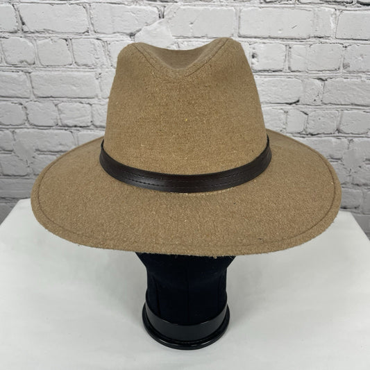 NWT U.S. POLO ASSN Light Brown Wool Blend Felt Fedora Hat Size O/S