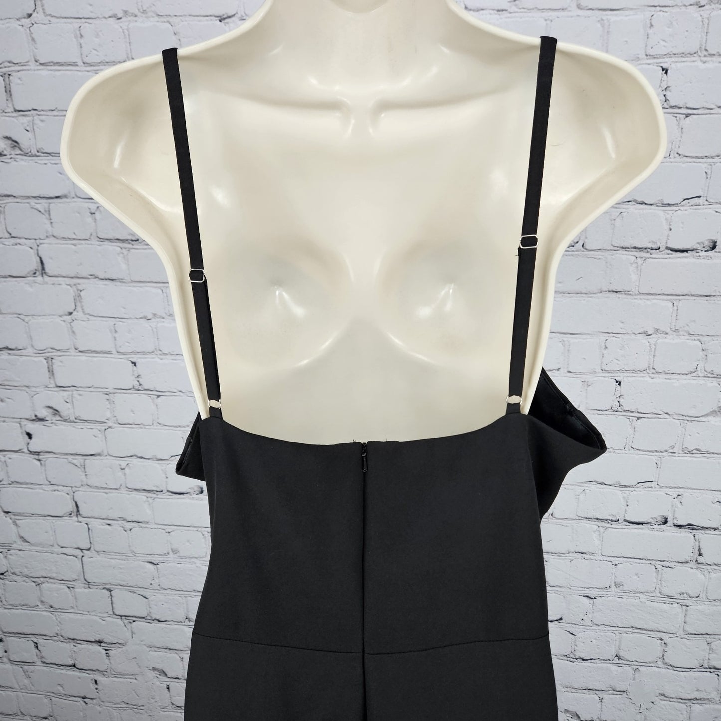 Revelry Black Strappy Ruched Side Slit Padded Bodice Lined Formal Maxi Dress 20