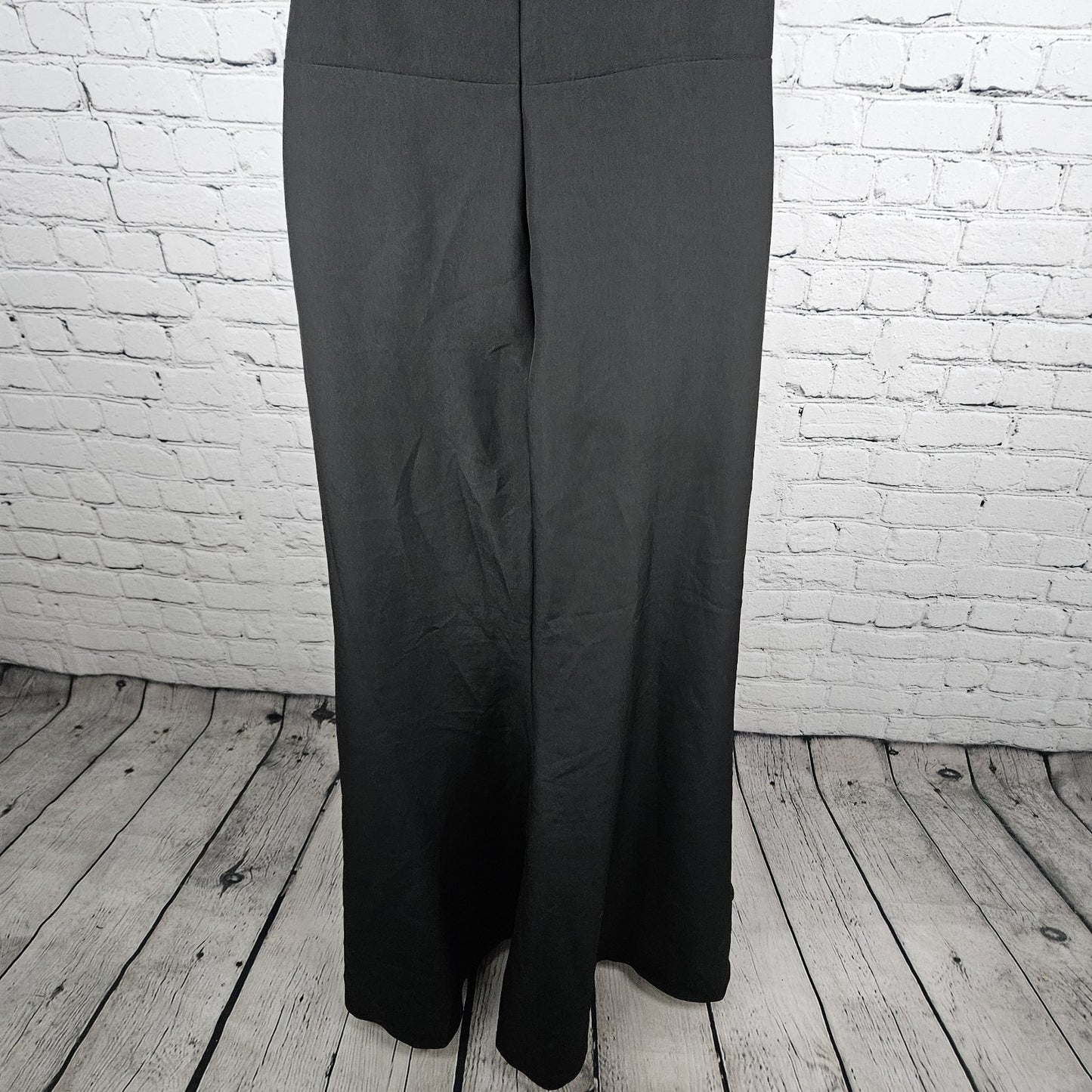 Revelry Black Strappy Ruched Side Slit Padded Bodice Lined Formal Maxi Dress 20
