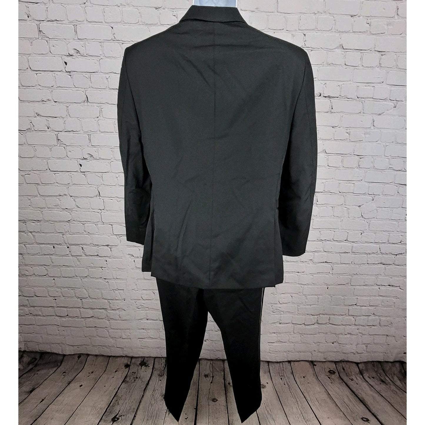 Ike Evening Black 100% Wool Super 120's Slim Fit Full Tuxedo Suit 39S (33-35x29)