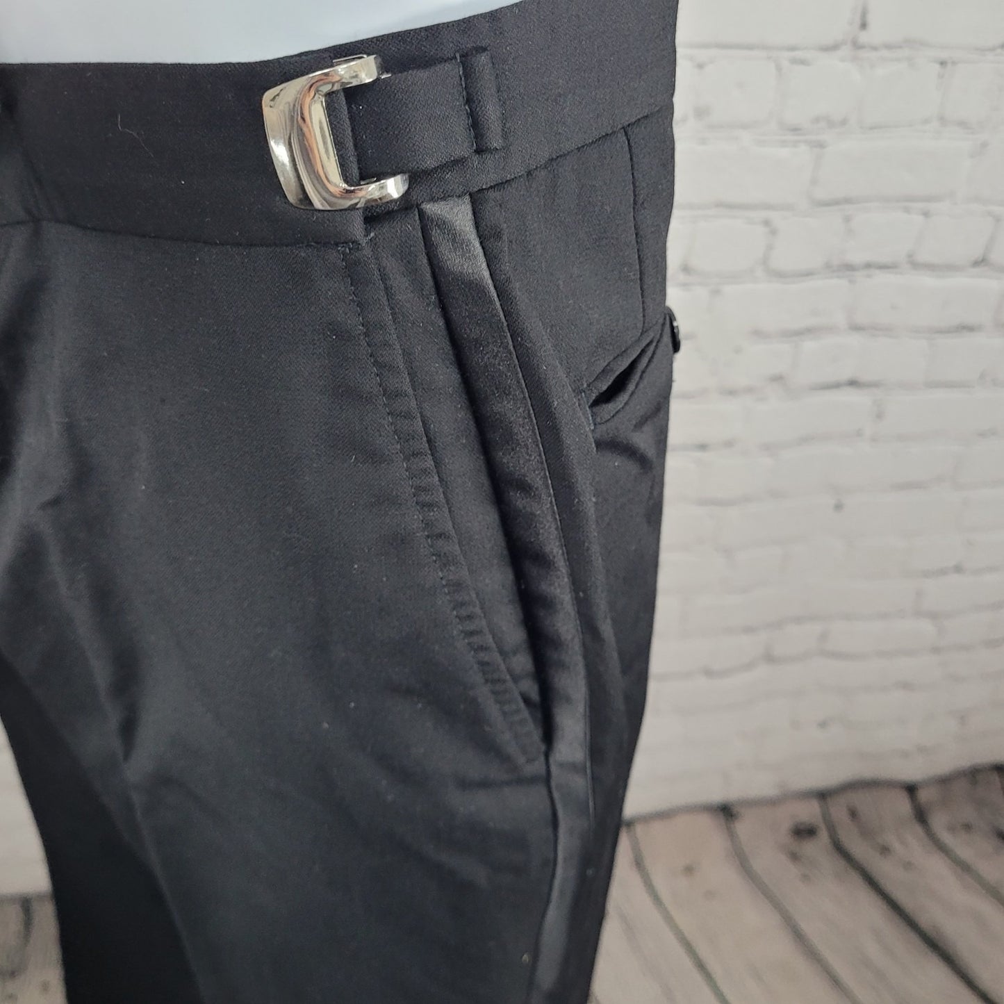 Ike Evening Black 100% Wool Super 120's Slim Fit Full Tuxedo Suit 39S (33-35x29)