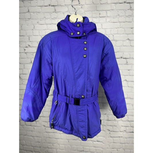 Obermeyer Jenna Purple Zip Removable Hood Winter Ski Coat Jacket Size Ladies 8