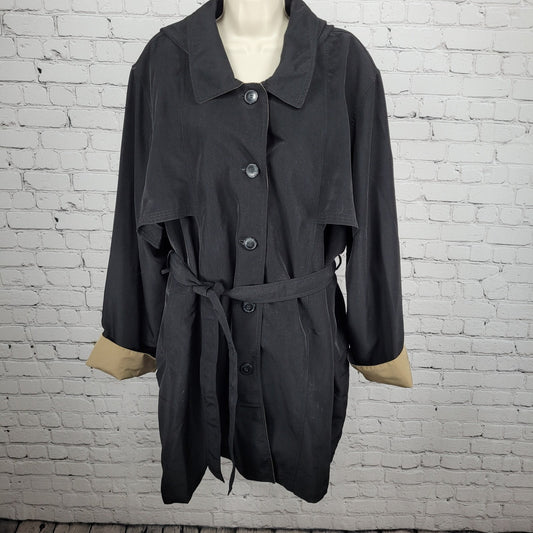 Misty Harbor Black Buttoned Removable Body Warmer Liner Hooded Jacket Size 3X