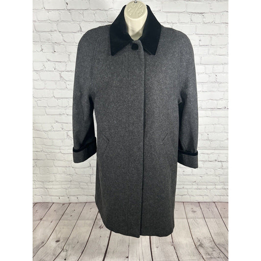 VTG Jofeld De Ball Gray Wool Blend Velvet Collar Water Repellent Overcoat Medium