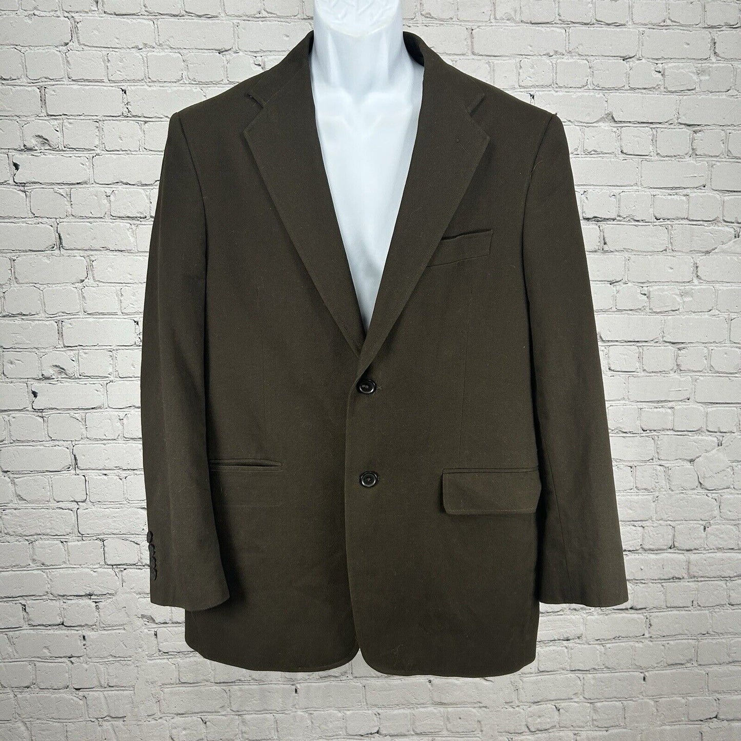 Stafford Signature Brown Cotton 2 Button Double Vented Sport Coat Men’s Size 42