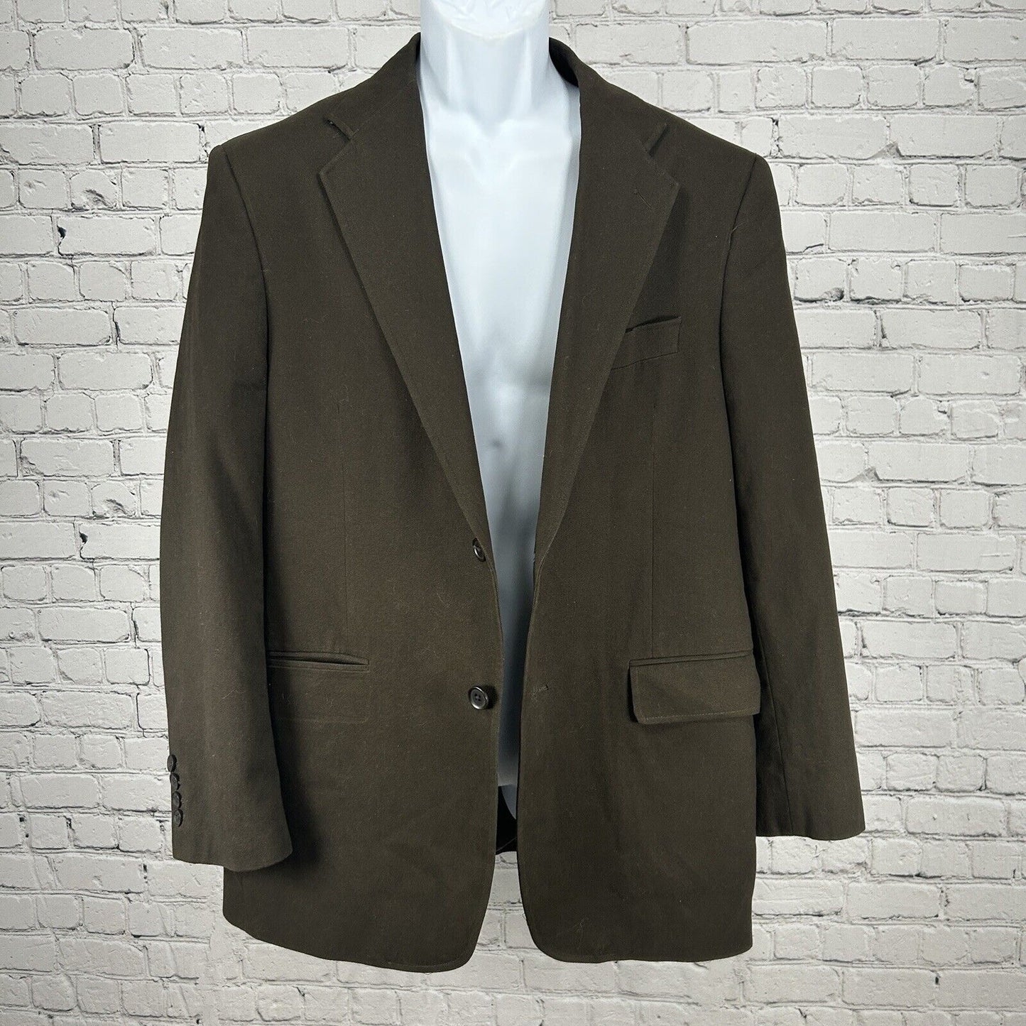 Stafford Signature Brown Cotton 2 Button Double Vented Sport Coat Men’s Size 42