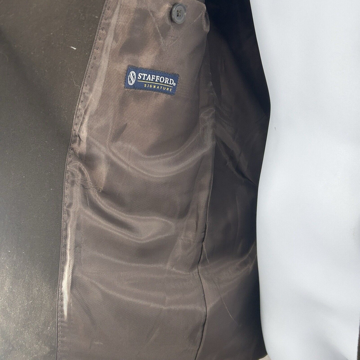 Stafford Signature Brown Cotton 2 Button Double Vented Sport Coat Men’s Size 42