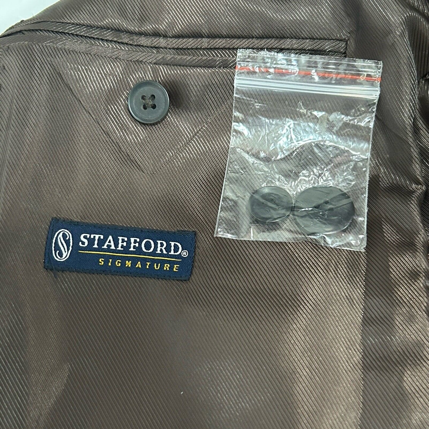 Stafford Signature Brown Cotton 2 Button Double Vented Sport Coat Men’s Size 42