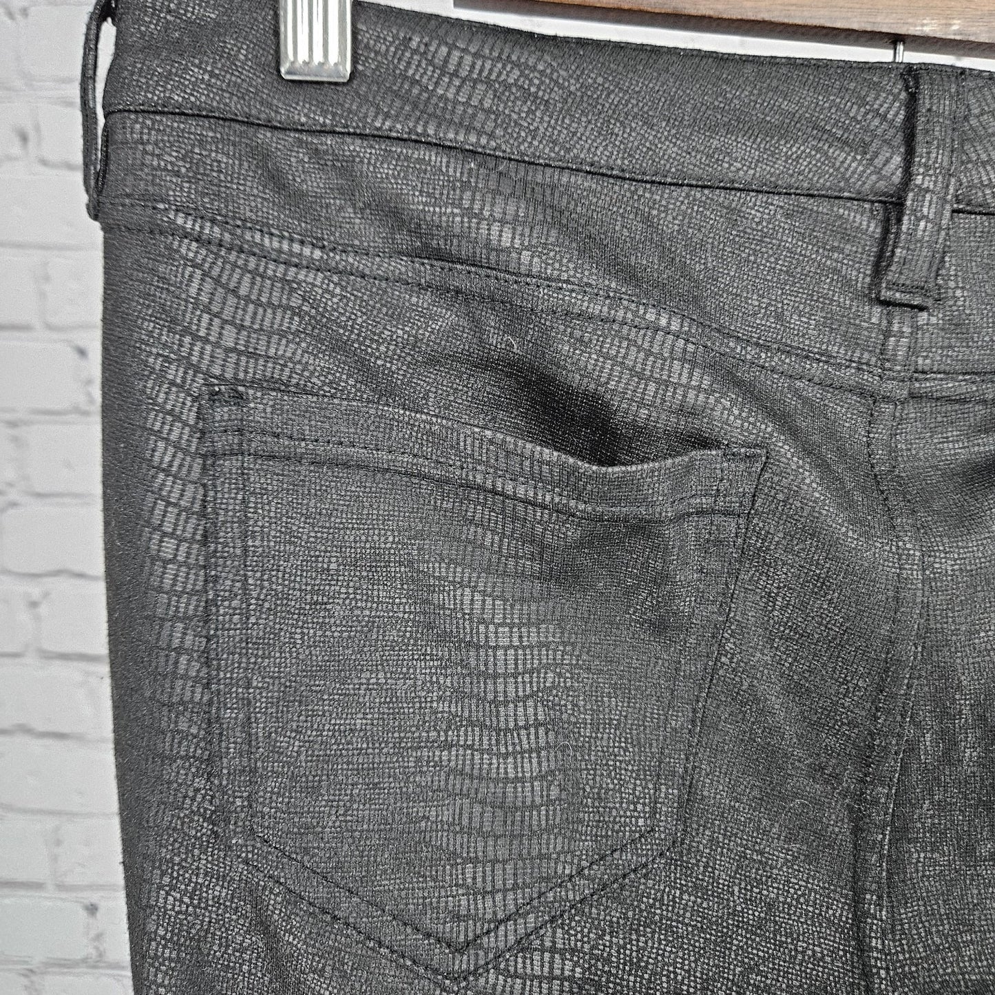 Liverpool Black Faux Snakeskin Print Mid Rise Skinny Pants Jeggings 8 (29x27)