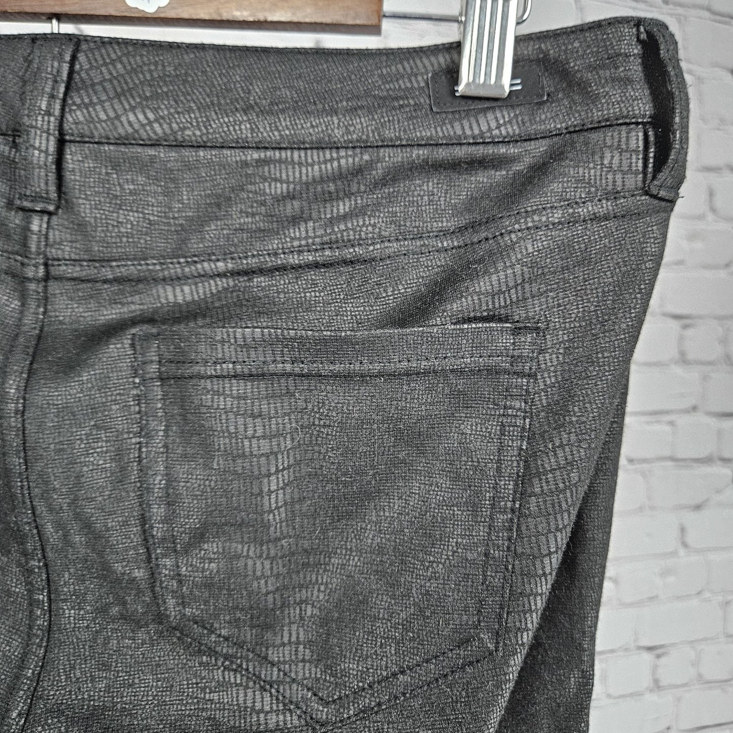 Liverpool Black Faux Snakeskin Print Mid Rise Skinny Pants Jeggings 8 (29x27)