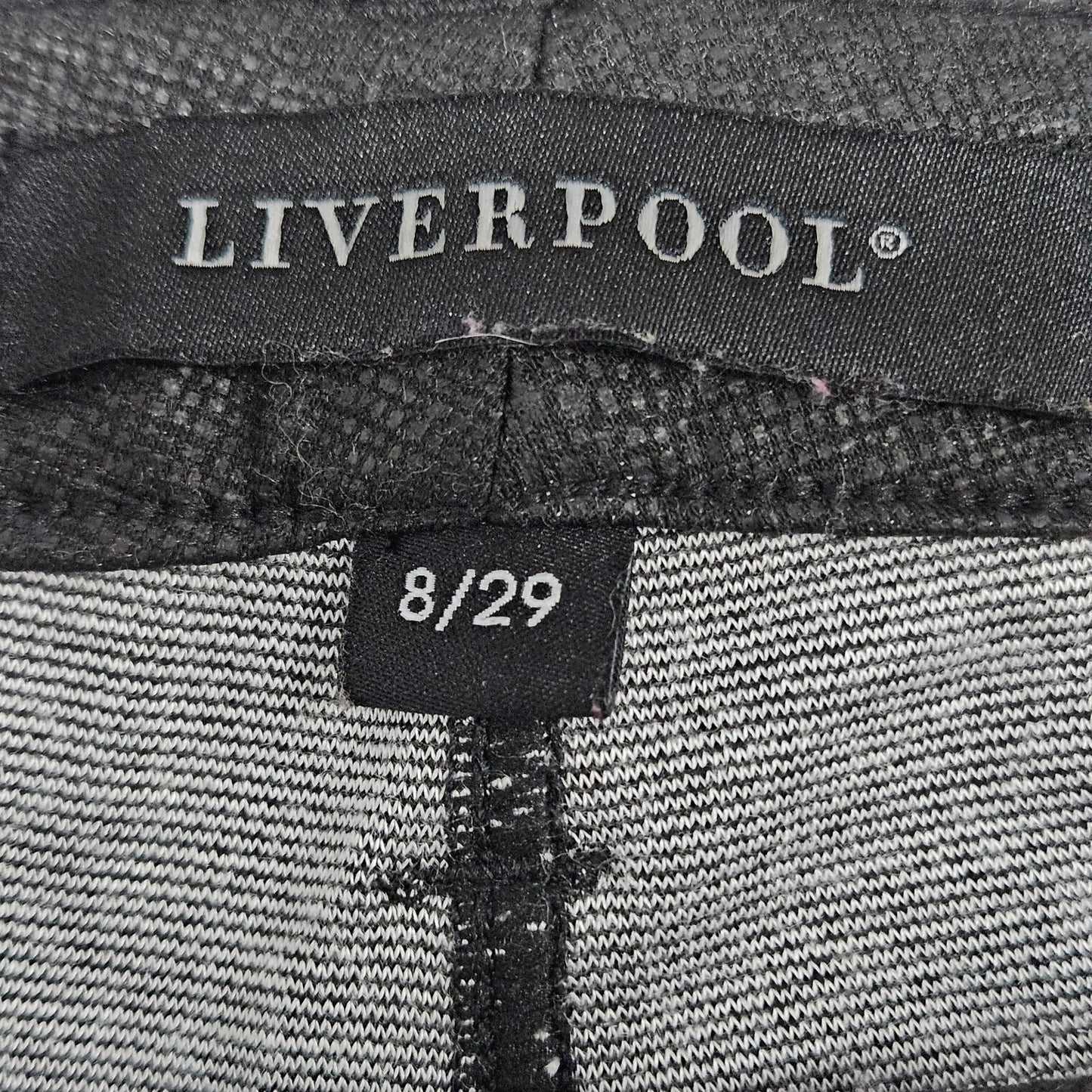 Liverpool Black Faux Snakeskin Print Mid Rise Skinny Pants Jeggings 8 (29x27)
