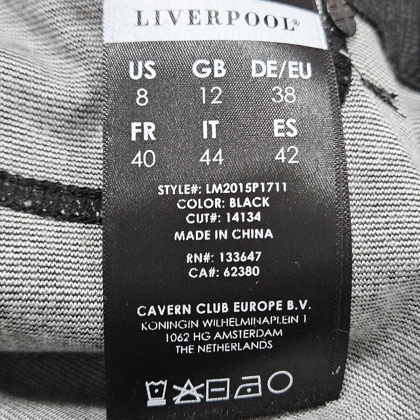 Liverpool Black Faux Snakeskin Print Mid Rise Skinny Pants Jeggings 8 (29x27)