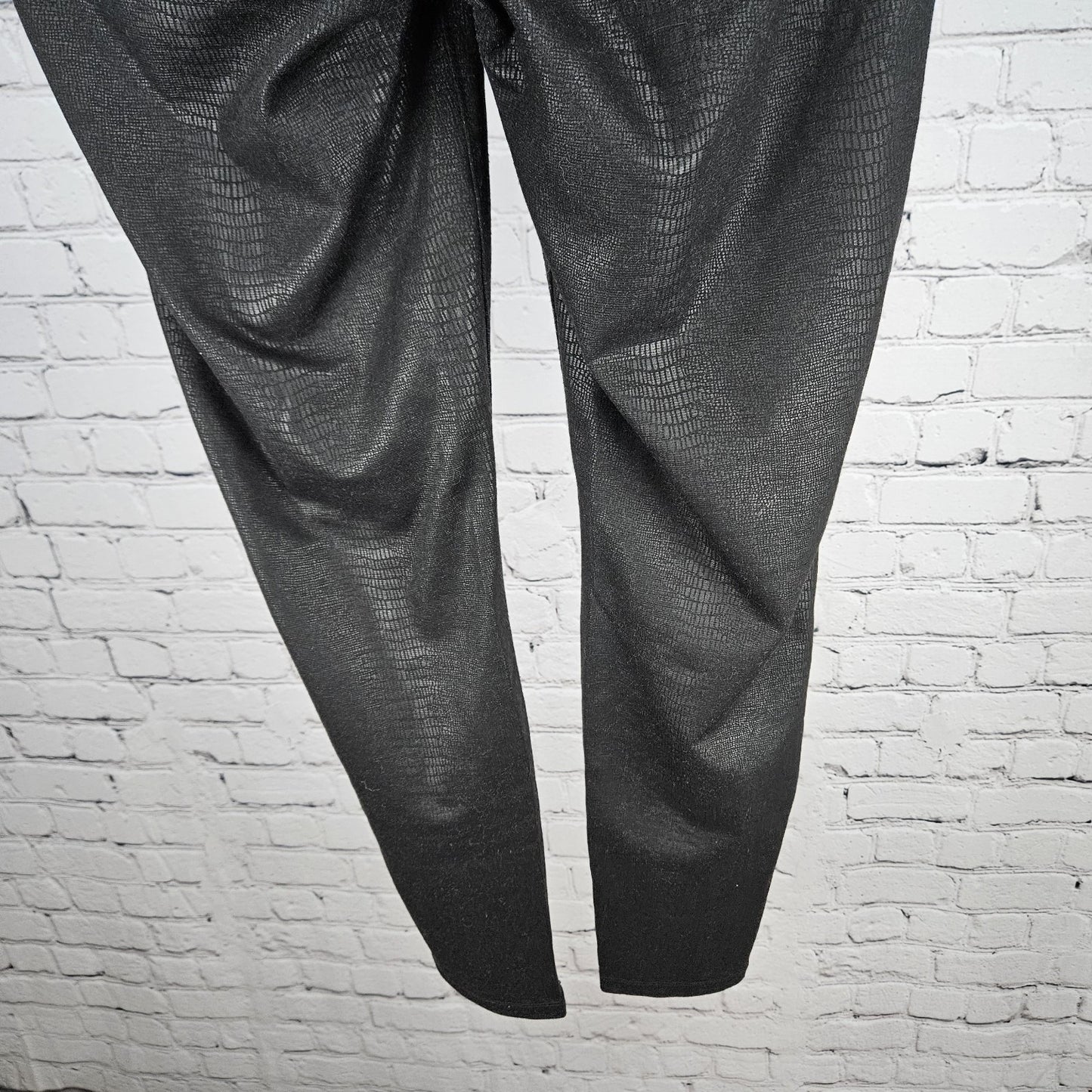 Liverpool Black Faux Snakeskin Print Mid Rise Skinny Pants Jeggings 8 (29x27)