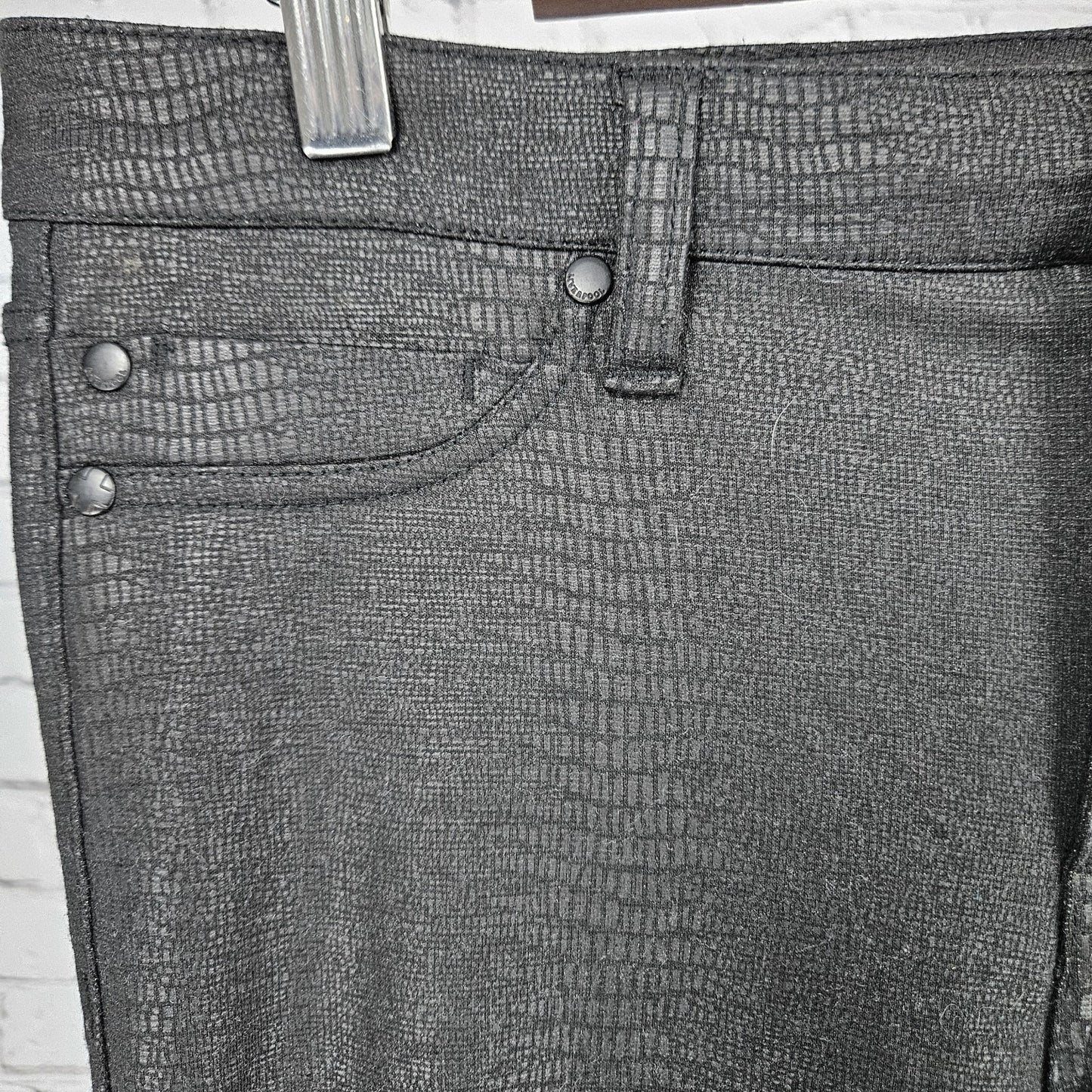Liverpool Black Faux Snakeskin Print Mid Rise Skinny Pants Jeggings 8 (29x27)