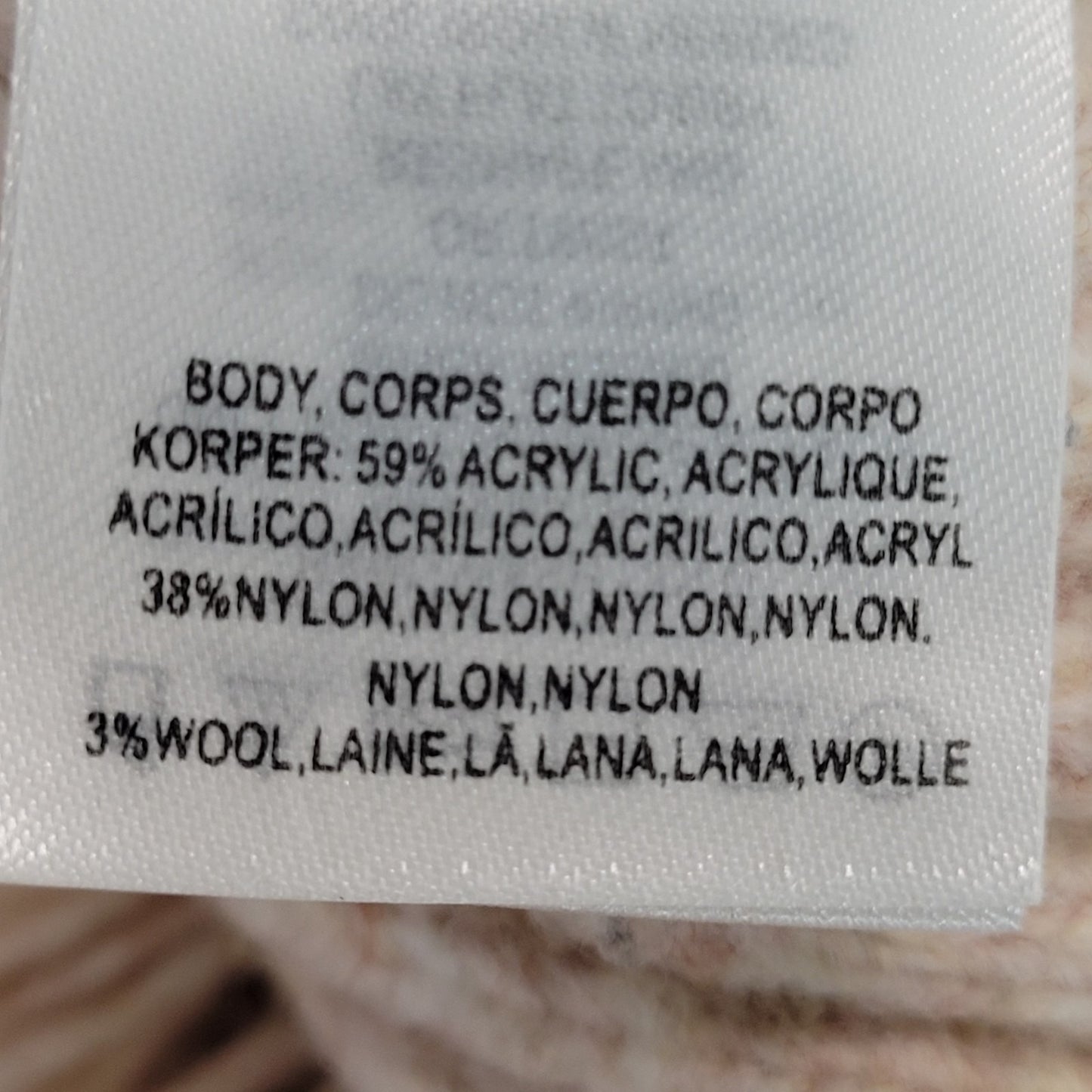 Anthropologie Beige Pink Wool Blend Boho Fringe Pullover Sweater Size Medium M