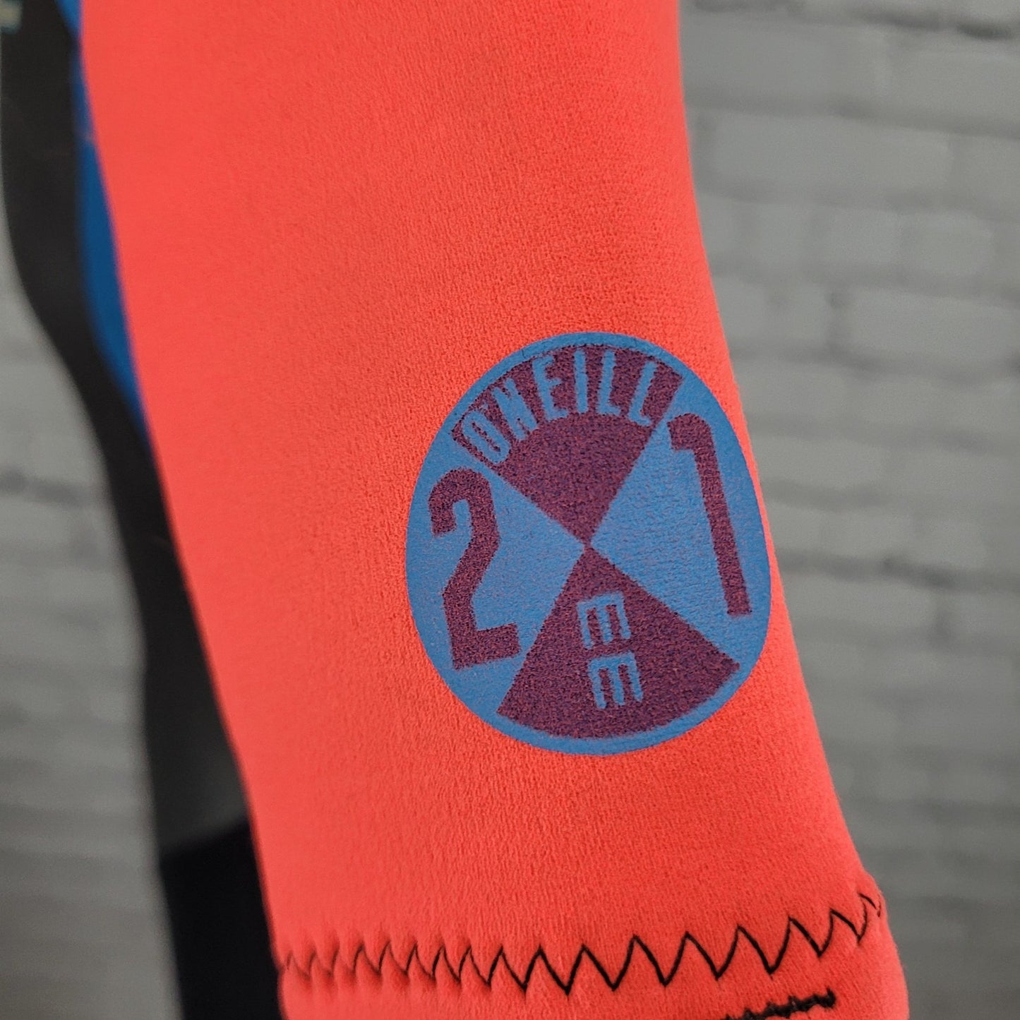 O'Neill Blue Orange Reactor 2:1mm Back Zip Shorty Springsuit Wetsuit USA Small S