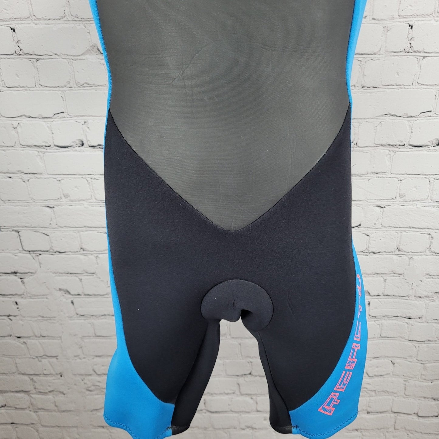 O'Neill Blue Orange Reactor 2:1mm Back Zip Shorty Springsuit Wetsuit USA Small S