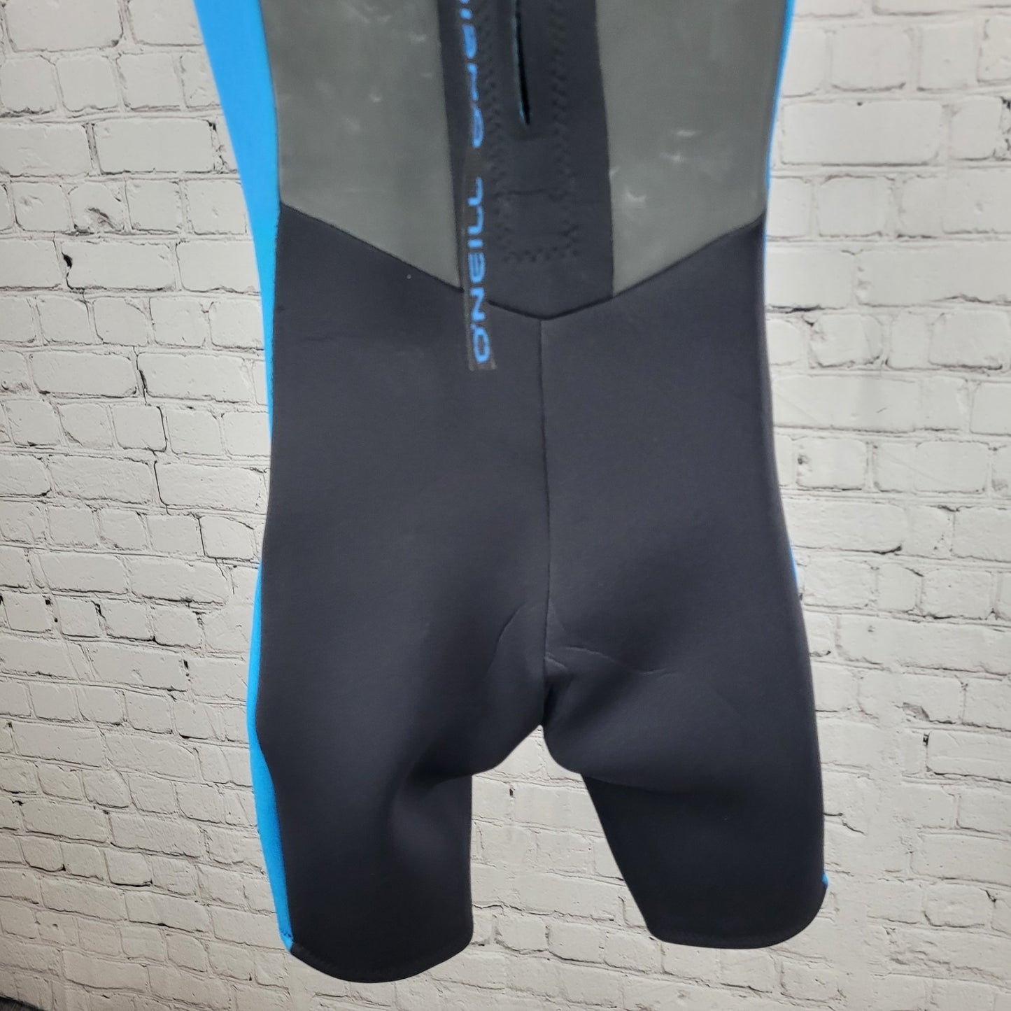 O'Neill Blue Orange Reactor 2:1mm Back Zip Shorty Springsuit Wetsuit USA Small S