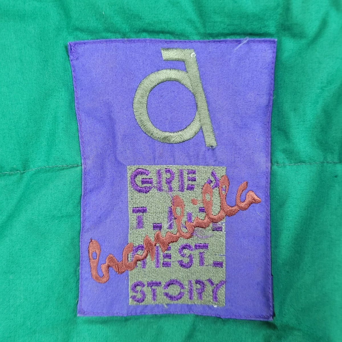 VTG Brambilla Green Purple Down Insulated Hooded Coat France Made Kids 14/16