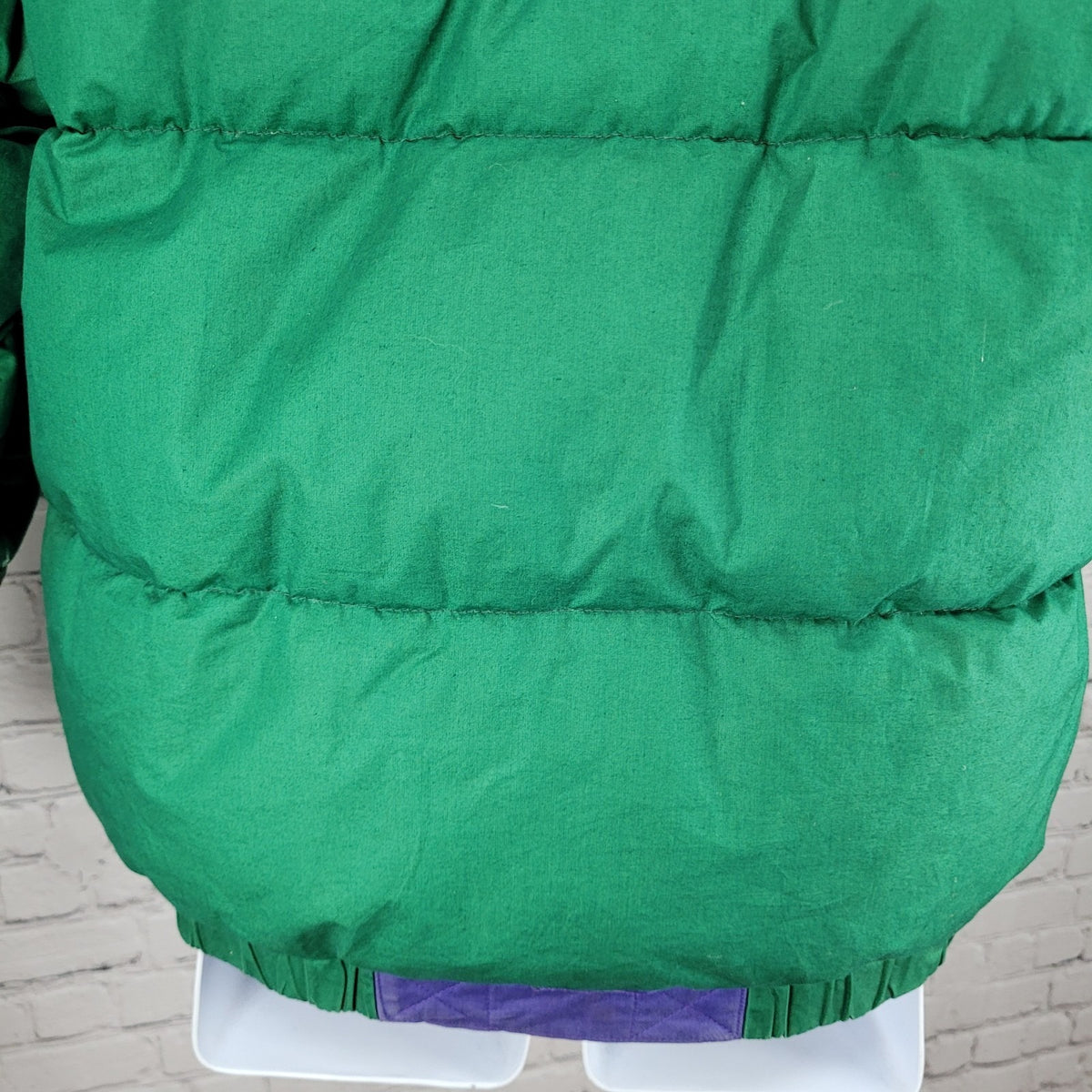 VTG Brambilla Green Purple Down Insulated Hooded Coat France Made Kids 14/16