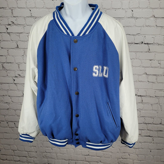 SLU Saint Louis University Light Weight Letterman Varsity Snap Jacket Size XL