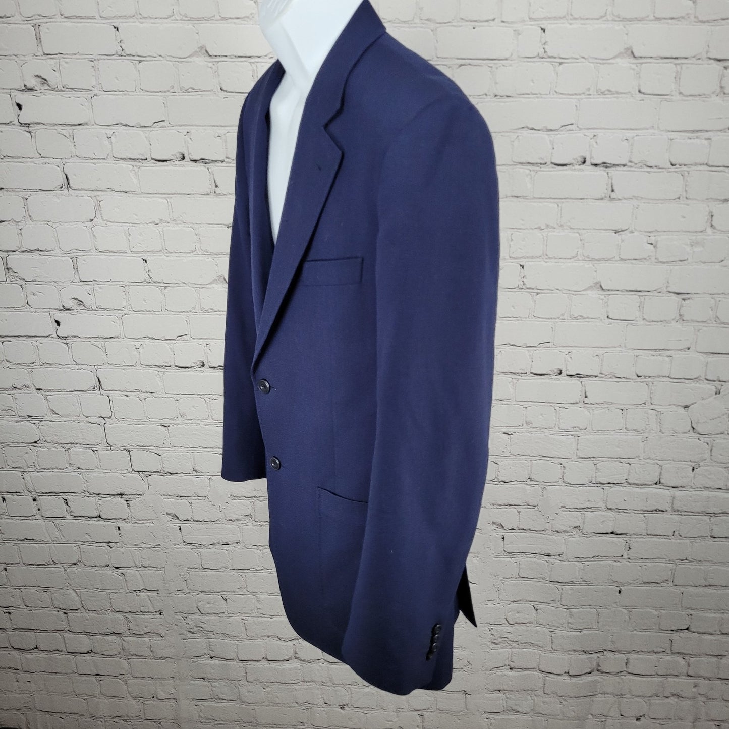 Saks Fifth Avenue Blue 100% Wool 2 Button Notch Blazer Sport Coat Size Medium M