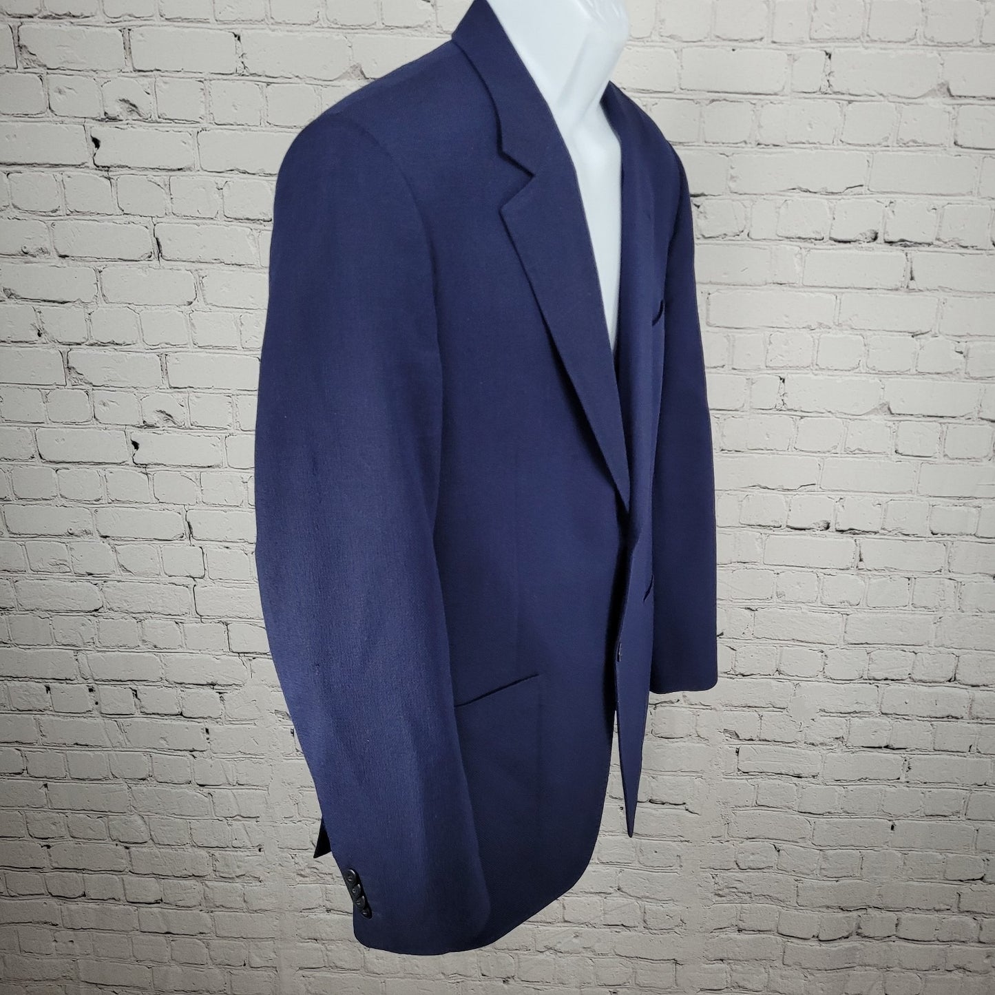 Saks Fifth Avenue Blue 100% Wool 2 Button Notch Blazer Sport Coat Size Medium M