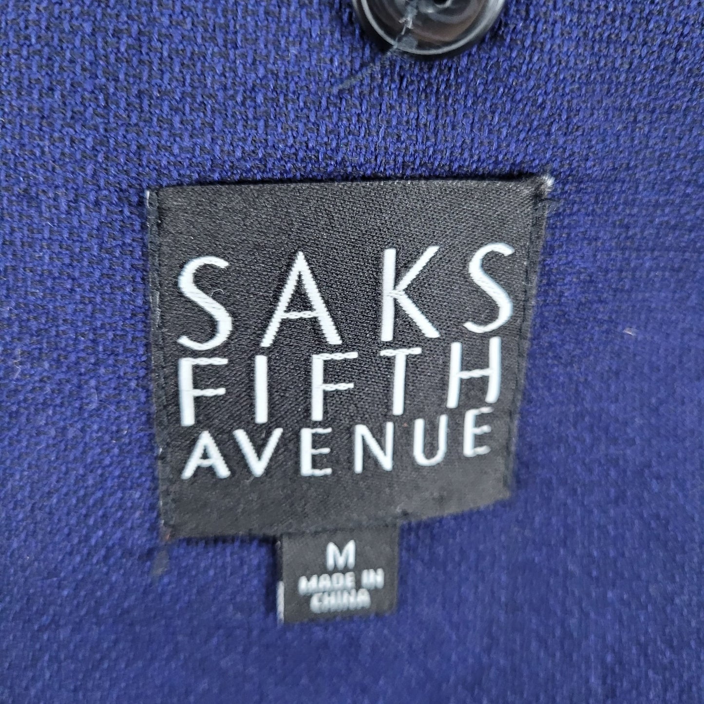 Saks Fifth Avenue Blue 100% Wool 2 Button Notch Blazer Sport Coat Size Medium M