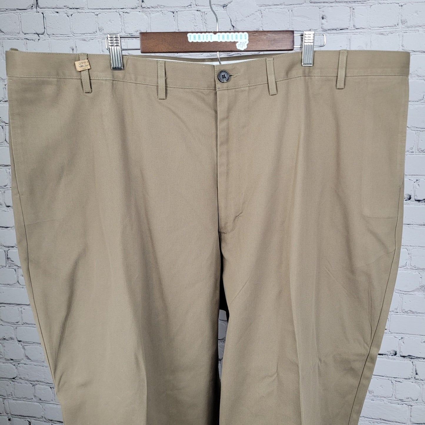 Lands' End Tan 100% Cotton Traditional Fit Straight Leg Chino Pants 48/T (48x31)
