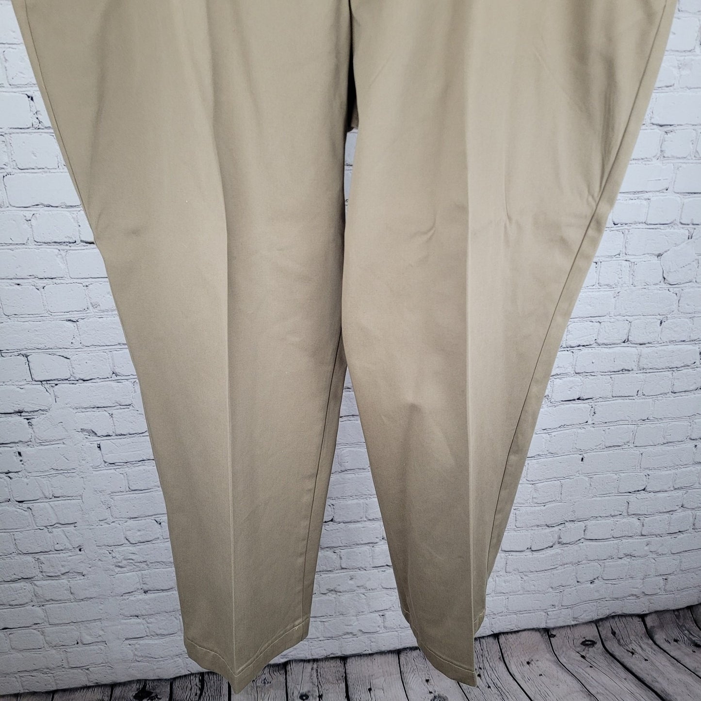 Lands' End Tan 100% Cotton Traditional Fit Straight Leg Chino Pants 48/T (48x31)