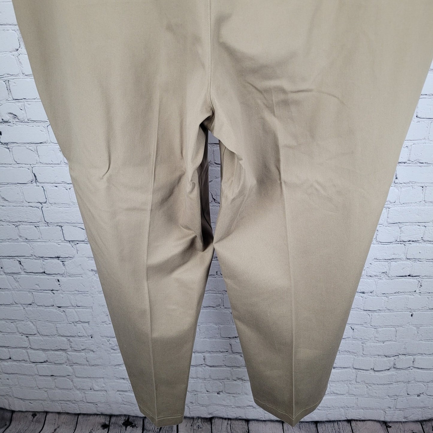 Lands' End Tan 100% Cotton Traditional Fit Straight Leg Chino Pants 48/T (48x31)