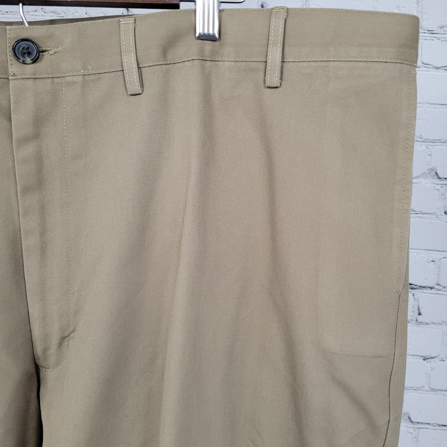 Lands' End Tan 100% Cotton Traditional Fit Straight Leg Chino Pants 48/T (48x31)