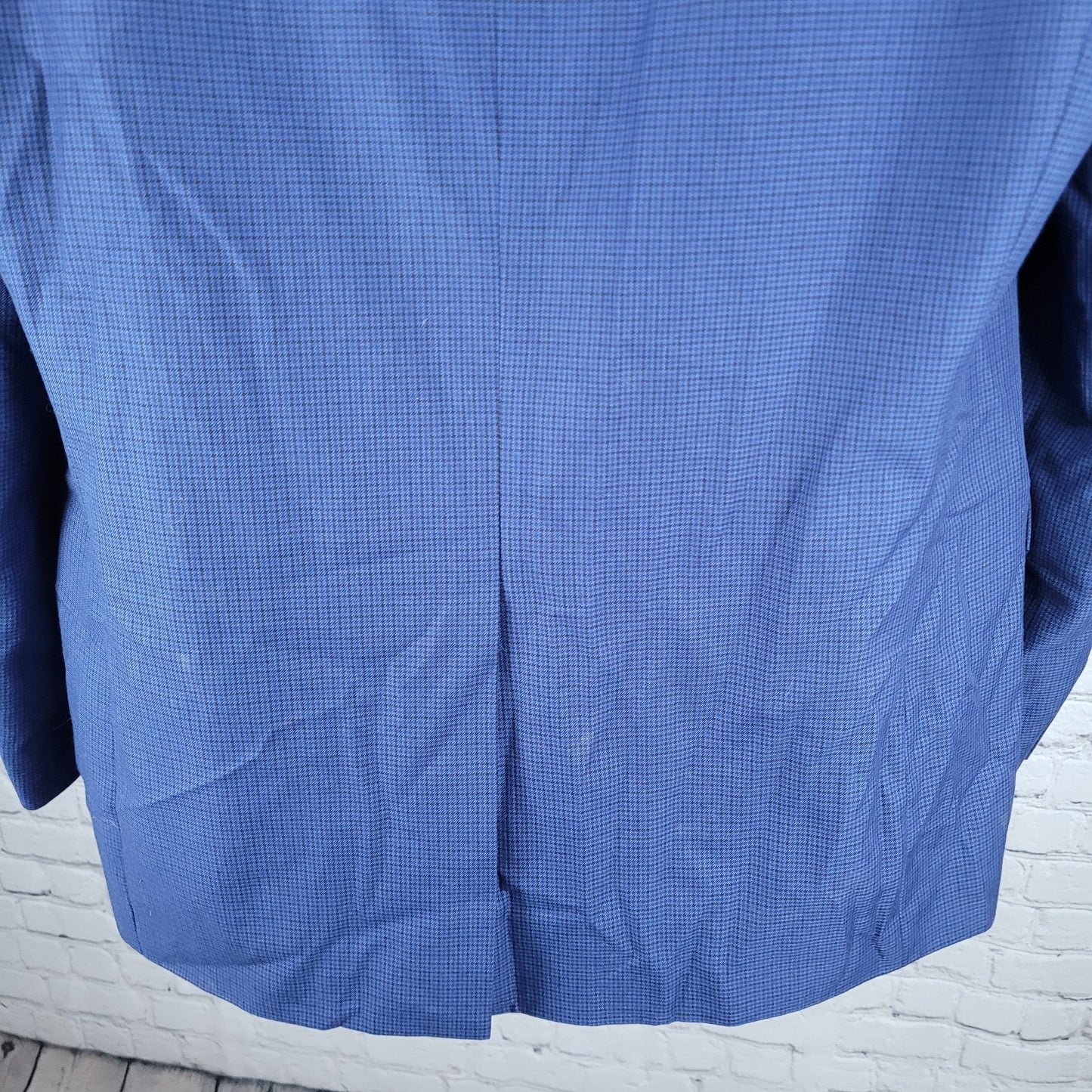 Chaps Ralph Lauren Blue Houndstooth 2 Button Notch Blazer Sport Coat Size 42