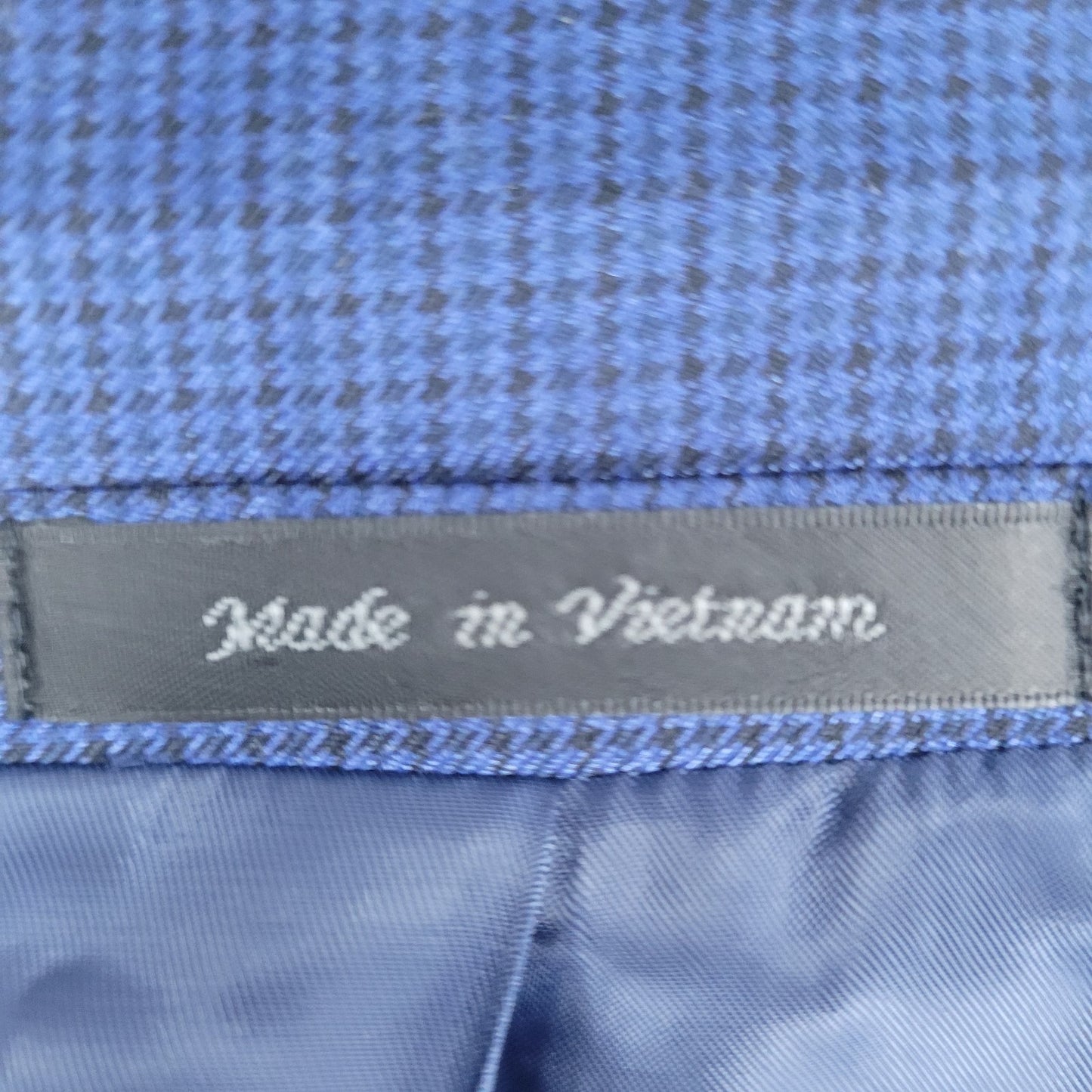 Chaps Ralph Lauren Blue Houndstooth 2 Button Notch Blazer Sport Coat Size 42