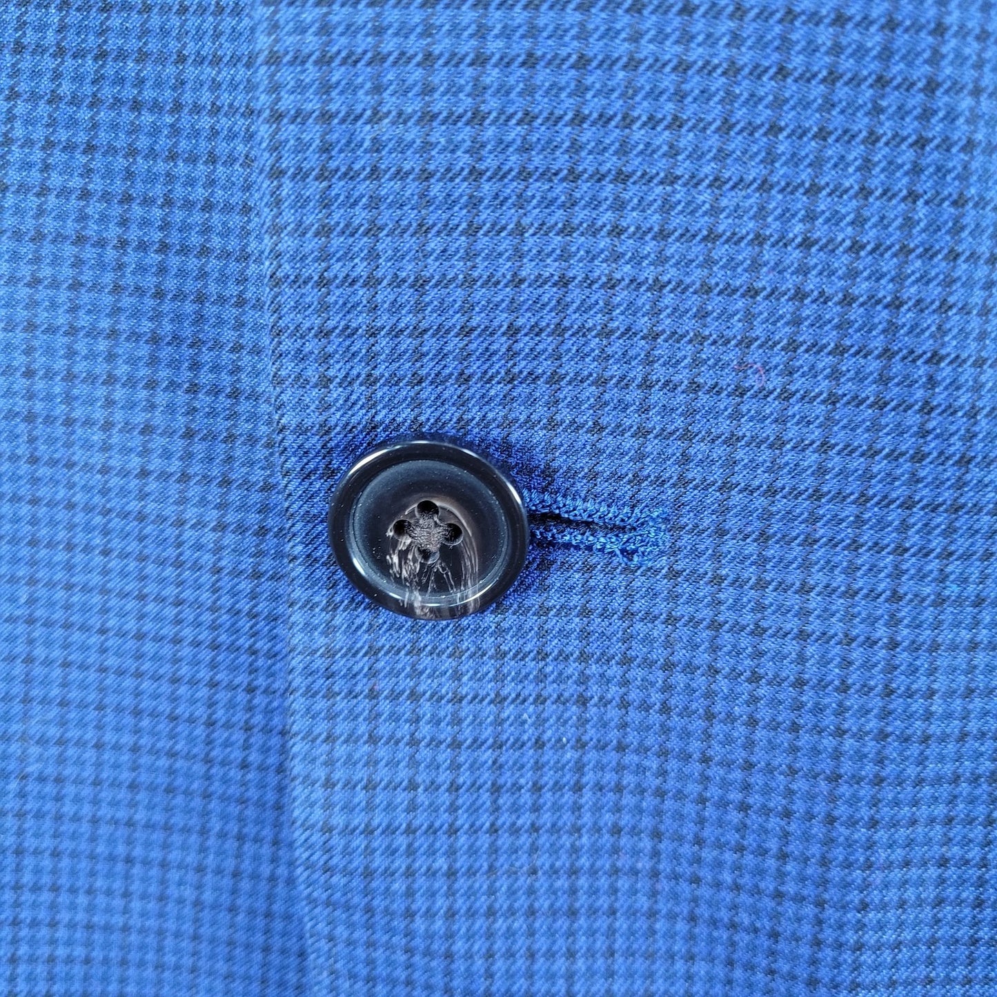 Chaps Ralph Lauren Blue Houndstooth 2 Button Notch Blazer Sport Coat Size 42