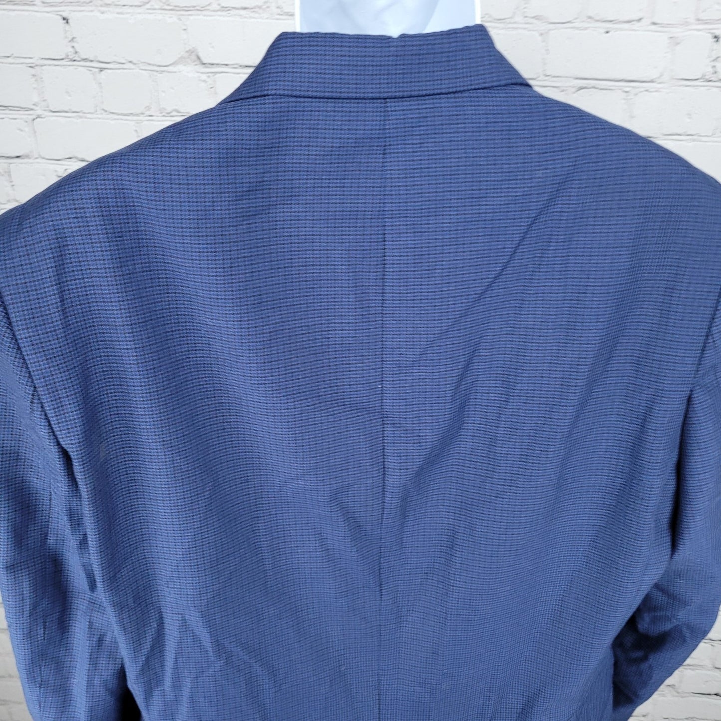 Chaps Ralph Lauren Blue Houndstooth 2 Button Notch Blazer Sport Coat Size 42