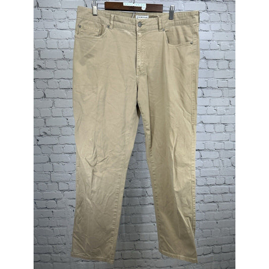 Peter Millar Beige Khaki Light Wash Straight Leg Mens Zip Up Pants Size (38X30)