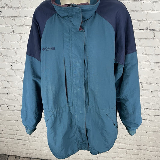 VTG Columbia Blue Granite Peak Multiple Zipped Pockets Lined Jacket Size Large L