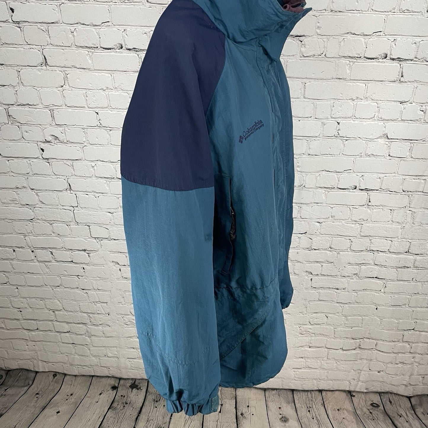 VTG Columbia Blue Granite Peak Multiple Zipped Pockets Lined Jacket Size Large L