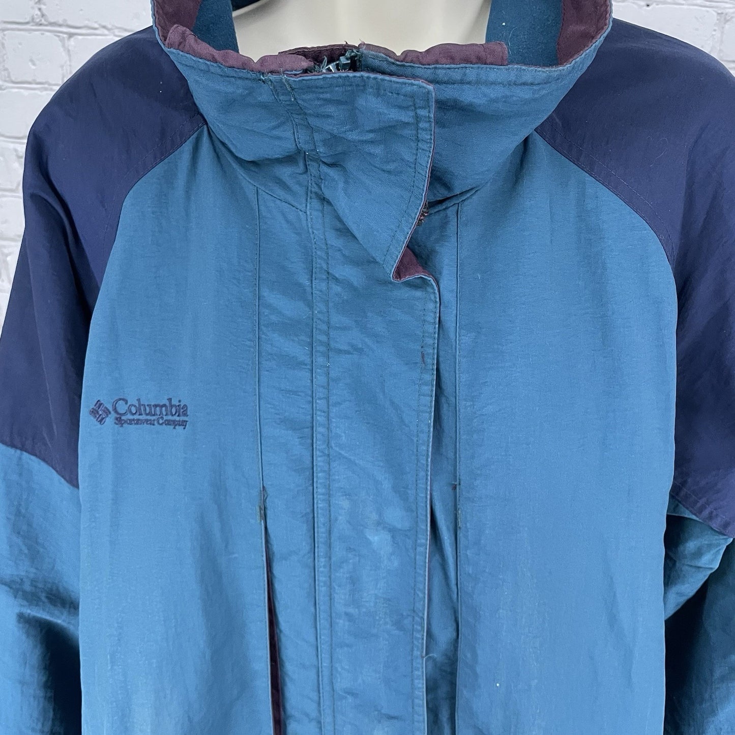 VTG Columbia Blue Granite Peak Multiple Zipped Pockets Lined Jacket Size Large L