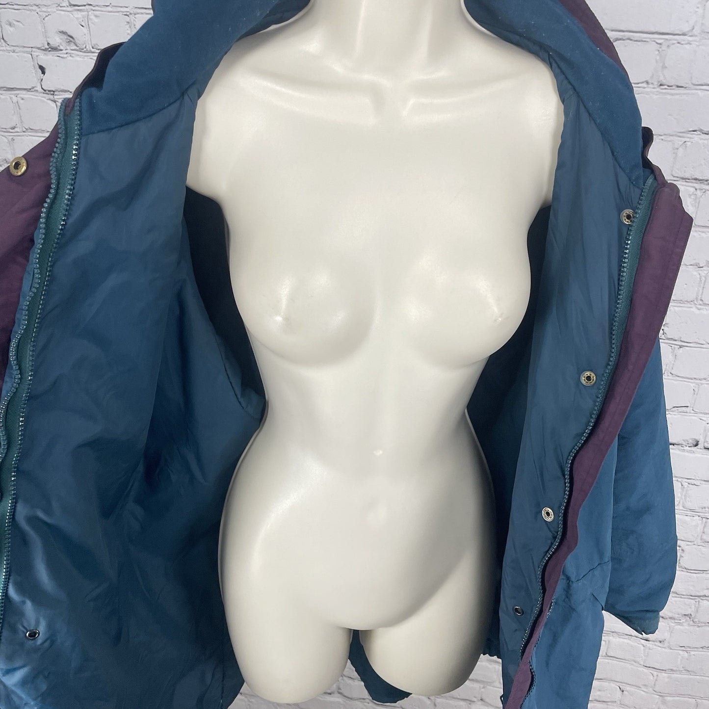 VTG Columbia Blue Granite Peak Multiple Zipped Pockets Lined Jacket Size Large L